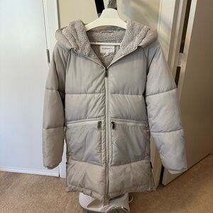 BCBGeneration Gray Hooded Puffer Jacket